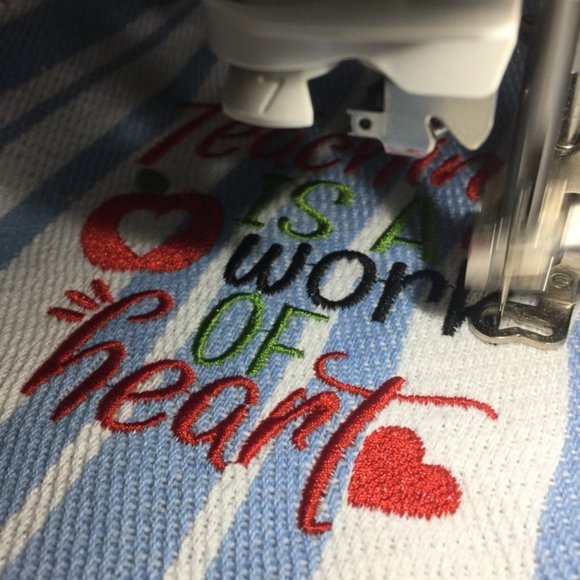 Teacher gift from student - Kitchen towel for teacher - Embroidered tea towel - Picture 6 of 6